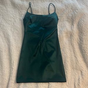 Green Satin Mini dress